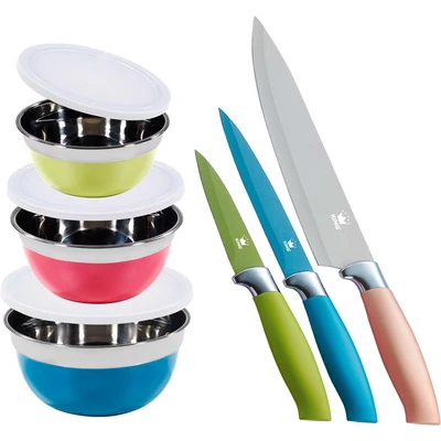 Abbildung von KING Messer Set &quot;AROMI Metallic&quot;, (Set, 3 tlg.), inklusive 3tlg. Schüssel