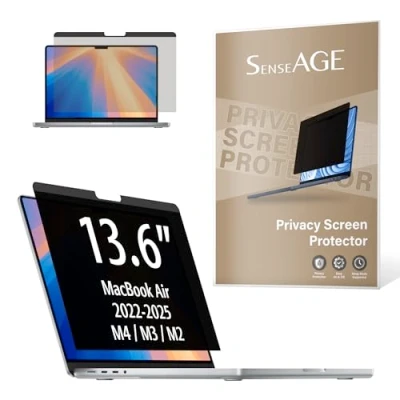 Abbildung von SenseAGE Magnetischer Blickschutzfilter für MacBook Air 13,6 Zoll (2022 2024 M2/M3), Anti Spy &amp; Blaulicht Sichtschutzfolie, Laptop Privacy Screen Protector, Sichtschutz Filter