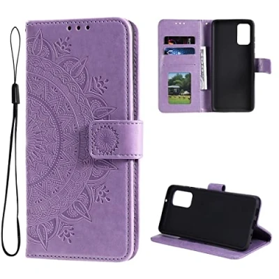 Abbildung von CoverKingz Handy Tasche kompatibel mit Samsung Galaxy M13/M23 5G Handycase Kartenfach Handyschutzhülle Cover Smartphonehülle klappbar Motiv Mandala Lila