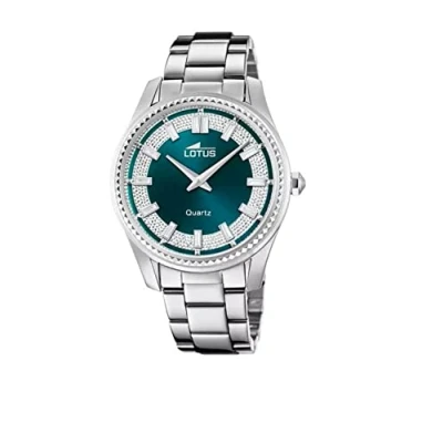 Abbildung von Lotus Damen Armbanduhr aus Edelstahl in der Farbe Silber Grün 38mm, Wasserdichtigkeit: 5Bar, 18898/3