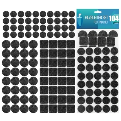 Abbildung von shinfly Filzgleiter Selbstklebend Set 104 Stück für Stühle 3mm Dicke Möbelgleiter Filz Mit Idealer Klebkraft Stuhl Möbel