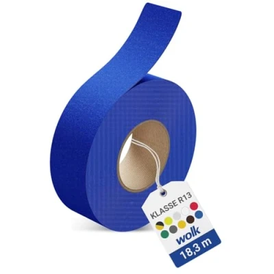 Abbildung von wolk Antirutschbelag Selbstklebende R13 Rutschhemmung für sichere Gehflächen und Treppen 5,0 cm x 18,3 m blau