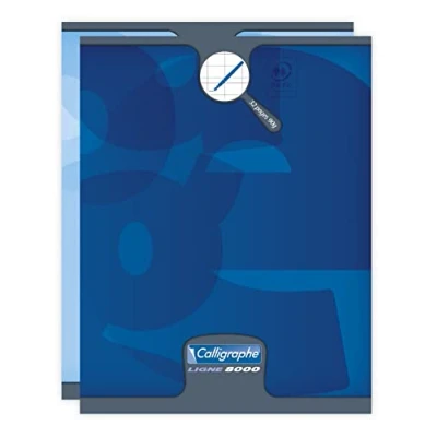 Abbildung von Clairefontaine 108705C Packung mit 20 Heften Calligraphe 16 Blatt, 17x22cm, 90g, französische Lineatur DL 3mm, 1 Pack, Blau