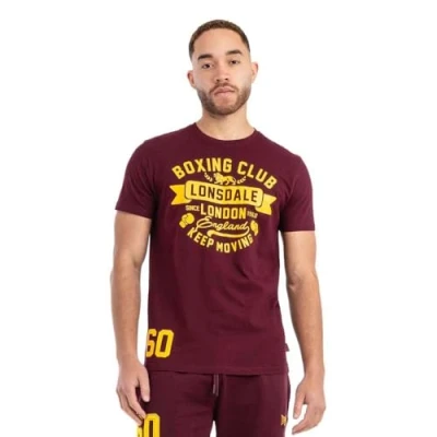 Abbildung von Lonsdale Normale Passform Gruting Tshirt print, Herren, Größe: Large, Oxblood yellow