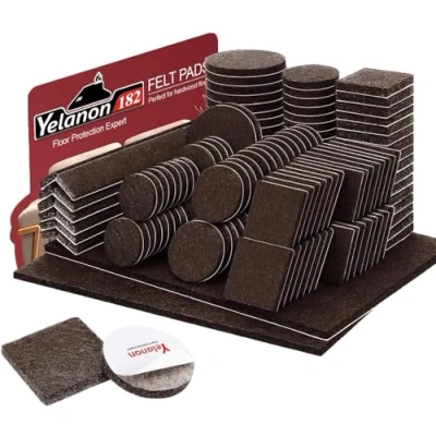 Abbildung von Yelanon Filzgleiter Selbstklebend 182 Stück Für Stühle Möbelgleiter Filz Chair Leg Floor Protectors, Braun