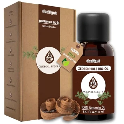 Abbildung von DasXgut BIO Zedernholzöl 30 ml [100% NATURREIN] aus nachhaltigem Himalaya Zeder Echter Duft Ätherische Öle E5004120