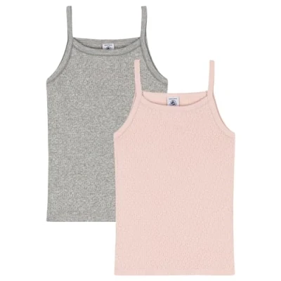 Abbildung von Petit Bateau Mädchen A0A4D Hosenträgerhemden, Variante 1, 3 Jahre (2er Pack)