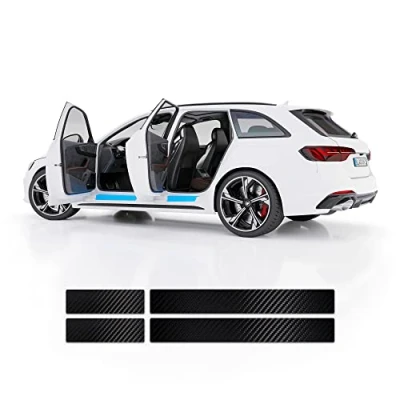 Abbildung von Blackshell® Basic Einstiegsleisten Schutz kompatibel mit Mazda CX 5 Typ KF Bj. ab 2017 Carbon Matt passgenaue Lackschutzfolie inkl. Profi Rakel