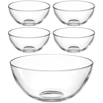 Abbildung von LEONARDO Schale &quot;Schalen Set CUCINA, 5er Set, 4x Ø 10 cm &amp; 1x 21,5 cm&quot;, 5 tlg., aus Glas, Spülmaschinengeeignet