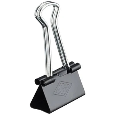 Abbildung von Wedo 6421425 Foldback Klammern, lackiertes Metall abnehmbare Bügel, starke Feder, 25 mm, 12 Stück, schwarz/silb