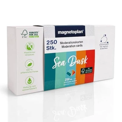 Abbildung von Magnetoplan Moderationskarte Sea 112501550 200x100mm sortiert 250 Stüc