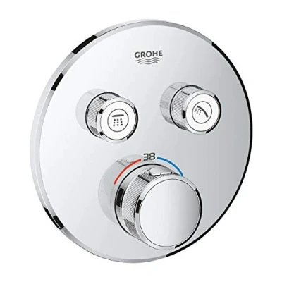 Abbildung von GROHE THERMOSTAT MIT 2 ABSPERRVENTILEN, Badewanne &amp; Dusche, Drehventile, Metall, Chrom