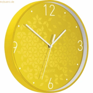 Abbildung von Leitz Wanduhr WOW, Gelb, 32.5 x 31.1 cm