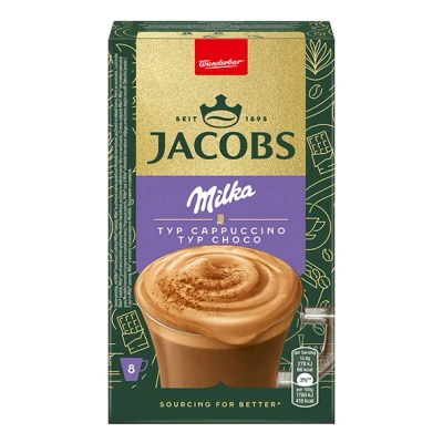 Abbildung von Jacobs Cappuccino Milka Sticks, 1 x 8 Getränke