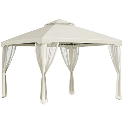 Abbildung von Gartenpavillon Pavillon Gartenzelt mit 4 Seitenwänden 3 x m