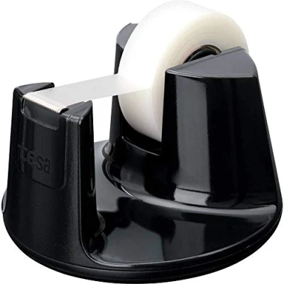 Abbildung von 8 x Tesa Tischabroller Easy Cut compact schwarz + 1 Rolle 33mx19mm mat