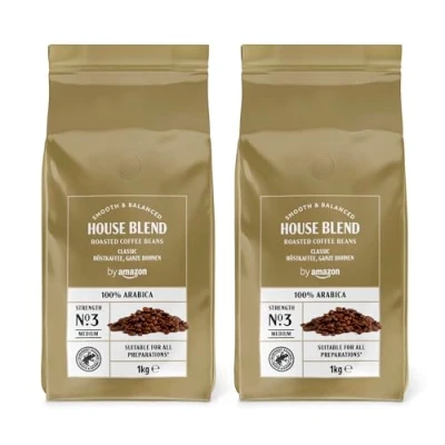 Abbildung von by Amazon Kaffeebohnen, Mittlere Röstung, 100% Arabica, Amaretto, 2kg (2 Packungen mit 1kg)