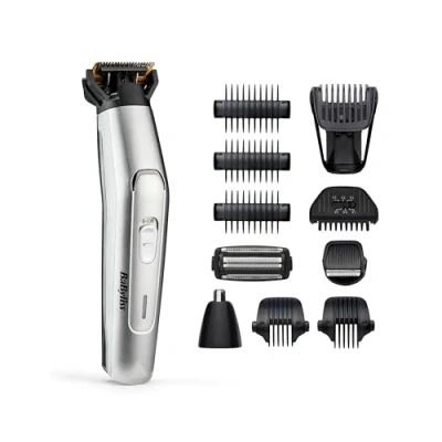 Abbildung von BaByliss Multifunktionstrimmer MT861E MEN, 11 in 1 Titanium Multigrooming Set für Gesicht &amp; Körper