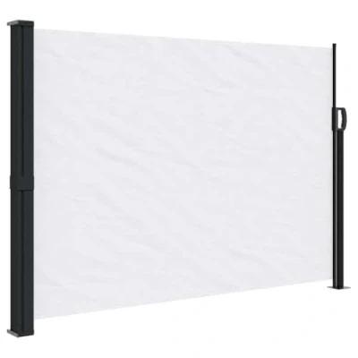 Abbildung von vidaXL Seitenmarkise, Sichtschutz Ausziehbar, Windschutz Sonnenschutz für Garten Balkon Terrasse, Seitenrollo Seitenwandmarkise, Weiß 140x600cm