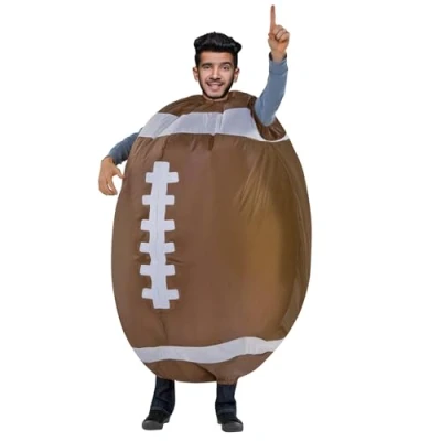 Abbildung von AirSuit® Aufblasbares Kostüm American Football Ausgefallenes Auflbaskostüm Premium Qualität Größe 160 bis 190cm Polyester Angenehm tragbar Resistent Mit Aufblassystem OriginalCup®
