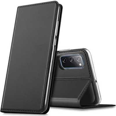 Abbildung von Verco Handyhülle für Samsung Galaxy S20 FE, Premium Handy Flip Cover FE Hülle [integr. Magnet] Book Case PU Leder Tasche, Schwarz