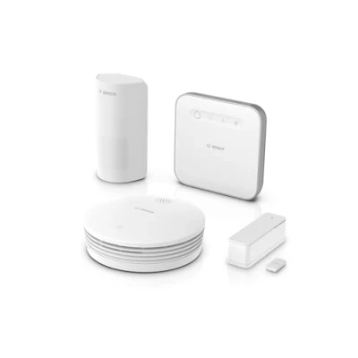 Abbildung von Bosch Smart Home Starter Paket Sicherheit II, zuverlässiger Schutz bei Brandgefahr und Einbruch, kompatibel mit Apple Homekit, Amazon Alexa Google Assistant