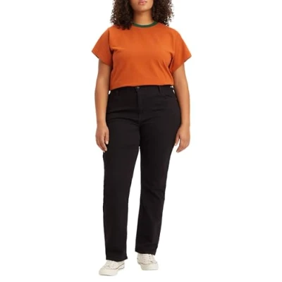 Abbildung von Levi&#039;s Plus 724 HIGH RISE Straight Jeans Leg, Damen, Größe: 56x30, Black sheep
