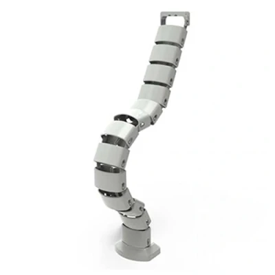 Abbildung von Flexibler Kabelführung Wirbelsäule Kabelrinnen für höhenverstellbare eckig 670 mm Flexibles Schreibtisch Kabelmanagement mit Höhe bis zu Schreibtische (Grau)