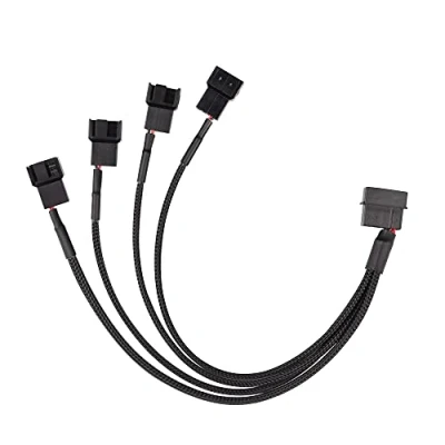 Abbildung von 4 Pin Molex auf x 3 / PWM 12V PC Gehäuselüfter Stromversorgungskabel, oder (PWM Stecker) Computerkühler Kühlerlüfter Verteiler Y Stromkabel