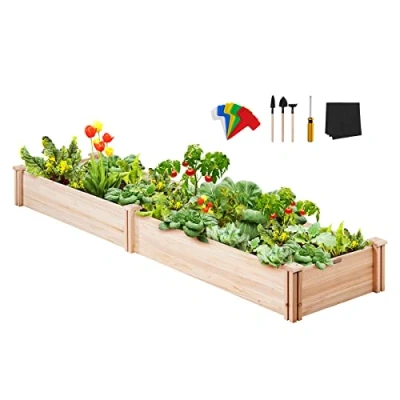 Abbildung von VEVOR Hochbeet 240 x 60 25 cm Pflanzkasten Tannenholz Gemüsebeet Blumenkasten Kräuterbeet Gartenbeet Pflanzkübel Ideal für den Anbau von Gemüse, Obst, Kräutern, Sukkulenten usw.