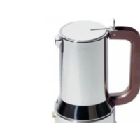 Abbildung von Alessi 9090/1 Design Espresso Kaffeemaschine, Gehäuse aus Aluminium, Griff und Knopf Thermoplastischem Harz, 1 Tasse