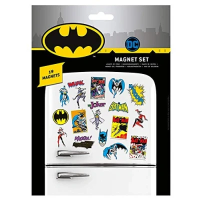 Abbildung von empireposter DC Comics Batman Retro Magnet Set 19 Motive Größe Verpackung 18x24 cm