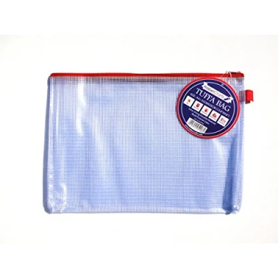 Abbildung von A4 Tuff Bag Zip Wallet Clear Plastic Wallets Pouch File Pencil Case Folder Water Resistant Reinforced Heavy Duty Mesh Bags (Fits 1 Pack)