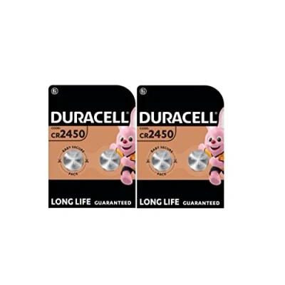 Abbildung von 4 x Duracell CR 2450 Lithium (2 Blister mit 2 Batterien) Batterien