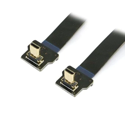 Abbildung von Cablecc 90 Grad nach oben abgewinkelter FPV Micro HDMI Stecker auf FPC Flachkabel, 20 cm, für GoPro Multicopter Luftaufnahmen