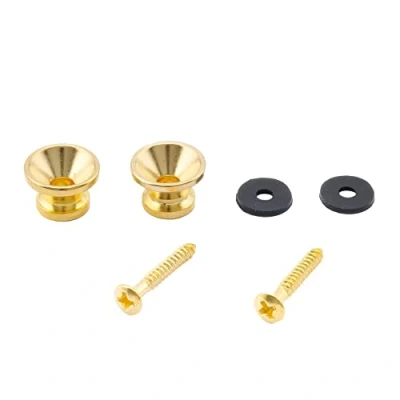 Abbildung von Musiclily Gitarrengurt Knöpfe Strap Buttons Endpins Metall Endknopf Gurtpin für Klassische Elektrische Akustik Gitarre Bass Ukulele, Gold(2 Stück)