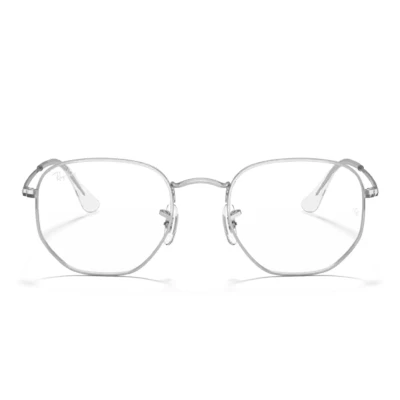Abbildung von Ray Ban Unisex RX6448 HEXAGONAL 2501 Rahmen von BRILLEN Metall Silber Transparent Geometrisch Normal