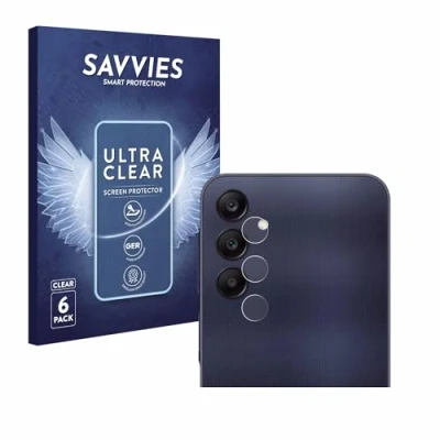 Abbildung von Savvies 6 Stück Schutzfolie für Samsung Galaxy A25 5G (NUR Kamera) Displayschutz Folie Ultra Transparent