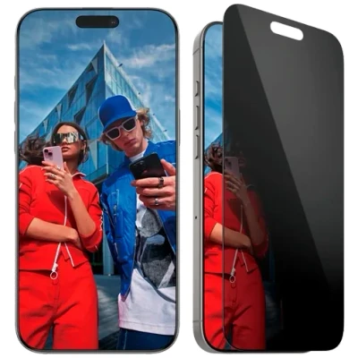 Abbildung von Apple iPhone 16 Pro Max Panzerglas PanzerGlass Privacy Ultra Wide Fit Anti Bacterial Screenprotector incl. applicator