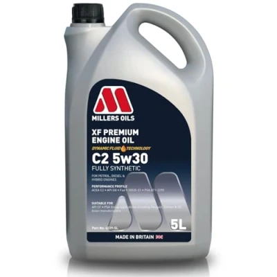 Abbildung von Millers Oils Xf Premium C2 5W 30 5l Motoröl 6229 5 PEUGEOT: 207 Schrägheck, 206 Boxer Kastenwagen, TOYOTA: Yaris II Schrägheck