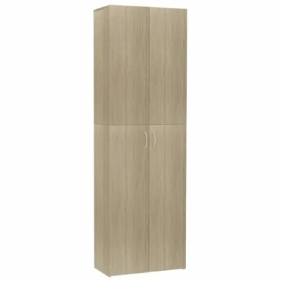 Abbildung von vidaXL Büroschrank Aktenschrank Mehrzweckschrank Schrank Aufbewahrungsschrank Holzschrank Büro Sonoma Eiche 60x32x190cm Holzwerkstoff