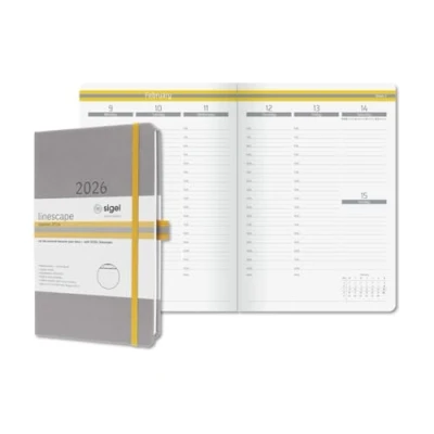 Abbildung von Sigel Wochenkalender Linescape ca. A5 EN Hardcover hellgrau 2026