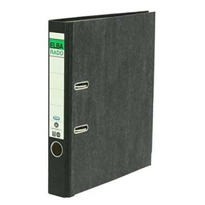 Abbildung von Elba Recycling Ordner A4, Rado Wolkenmarmor, 5 cm schmal, schwarz, 1 Stück