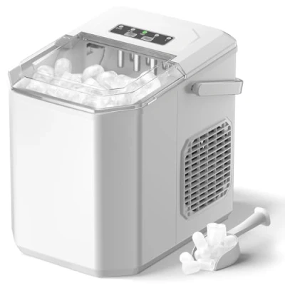 Abbildung von Eiswürfelmaschine, 12kg/24h Eiswürfelbereiter Professioneller Eisbereiter 1,5L Ice Maker 6 13Min Produktionszeit Cube Maker, Eiswürfel Maschine (MEHRWEG)