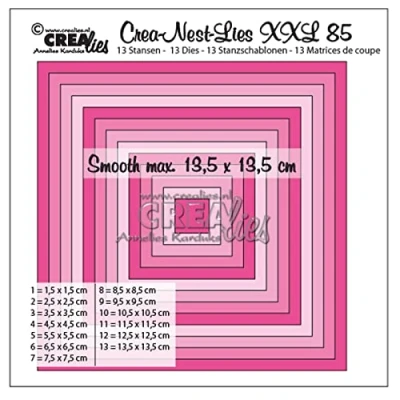 Abbildung von Crealies Crea Nest Lies XXL no 85 gladde vierkanten halve cm CLNestXXL85 13,5x13,5 (01 19)