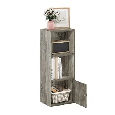 Abbildung von Furinno Pasir 5 stufiges Eck Bücherregal mit offenem Regal, Französische Eiche