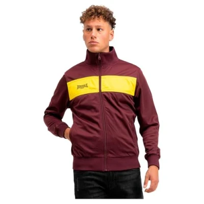 Abbildung von Lonsdale Herren Trainingsjacke schmale Passform ALNWICK, Oxblood/Yellow, 4XL