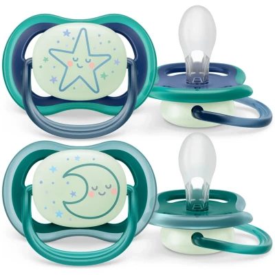 Abbildung von Philips Avent Ultra Air Night Schnuller 2er Pack 6 18m, Grün/Blau