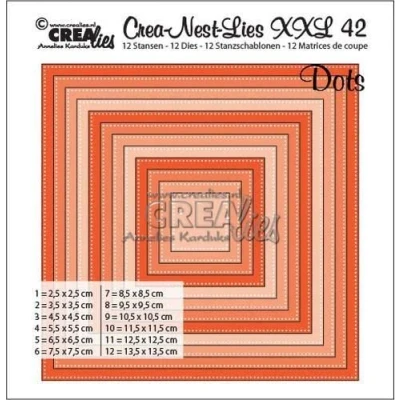 Abbildung von Crealies Crea Nest Lies XXL Stanzschablone no.42 Quadrate