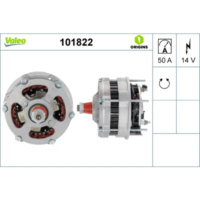 Abbildung von VALEO 101822 Lichtmaschine 14V 50A